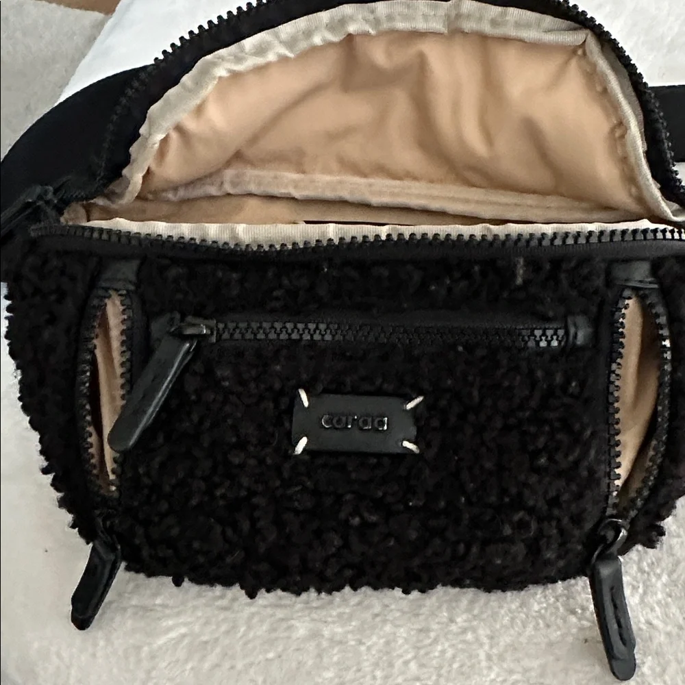 Caraa x free people black Sherpa sling bag nwot